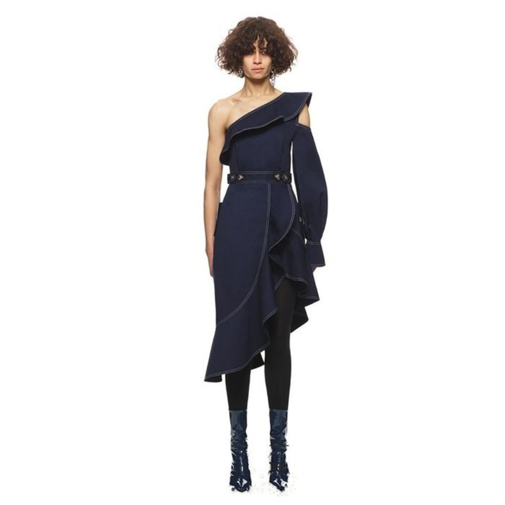 SELF—PORTRAIT Asymmetric fashion fishtail dress